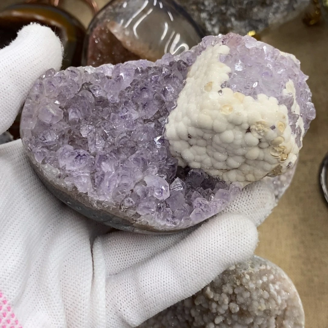 水晶水晶摆件未镶嵌心*