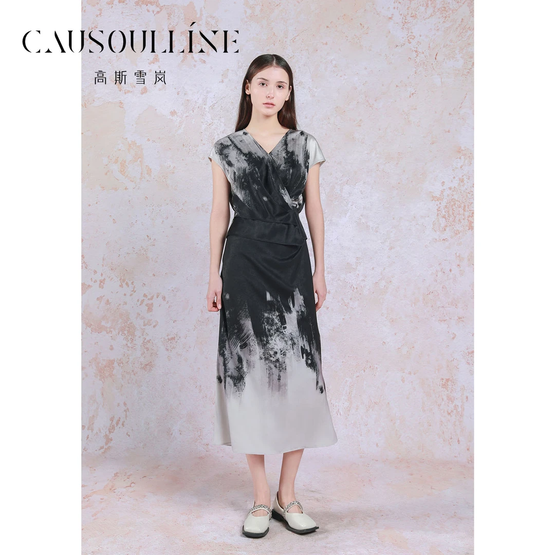 高斯雪岚【夏装新品】设计感气质印花显瘦洋气上衣衬衫25216191