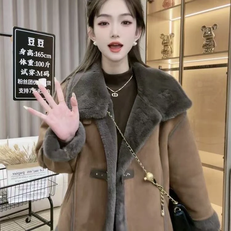 女常规款秋季直下摆圆领短外套美拉德翻领街头风【A区】1634 A30-2