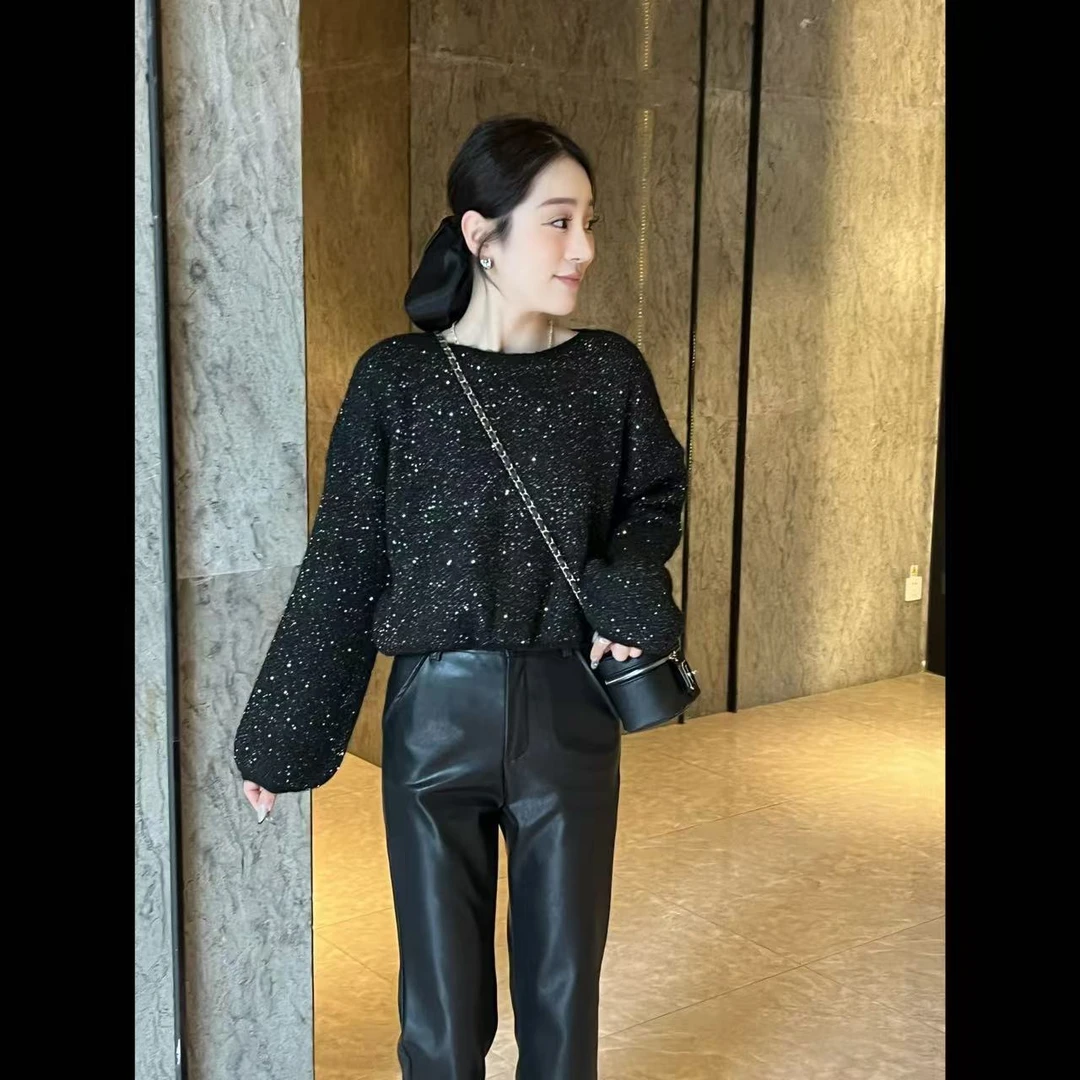 TANMEI 设计感亮闪闪针织毛衣