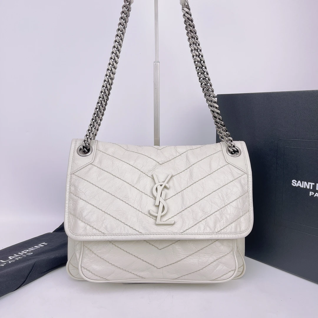 95新 YSL/圣罗兰 圣罗兰  米色油蜡皮Niki底28 H157