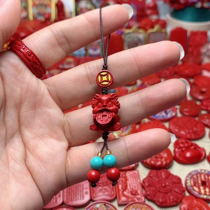 天然辰砂工艺品朱砂手机坠