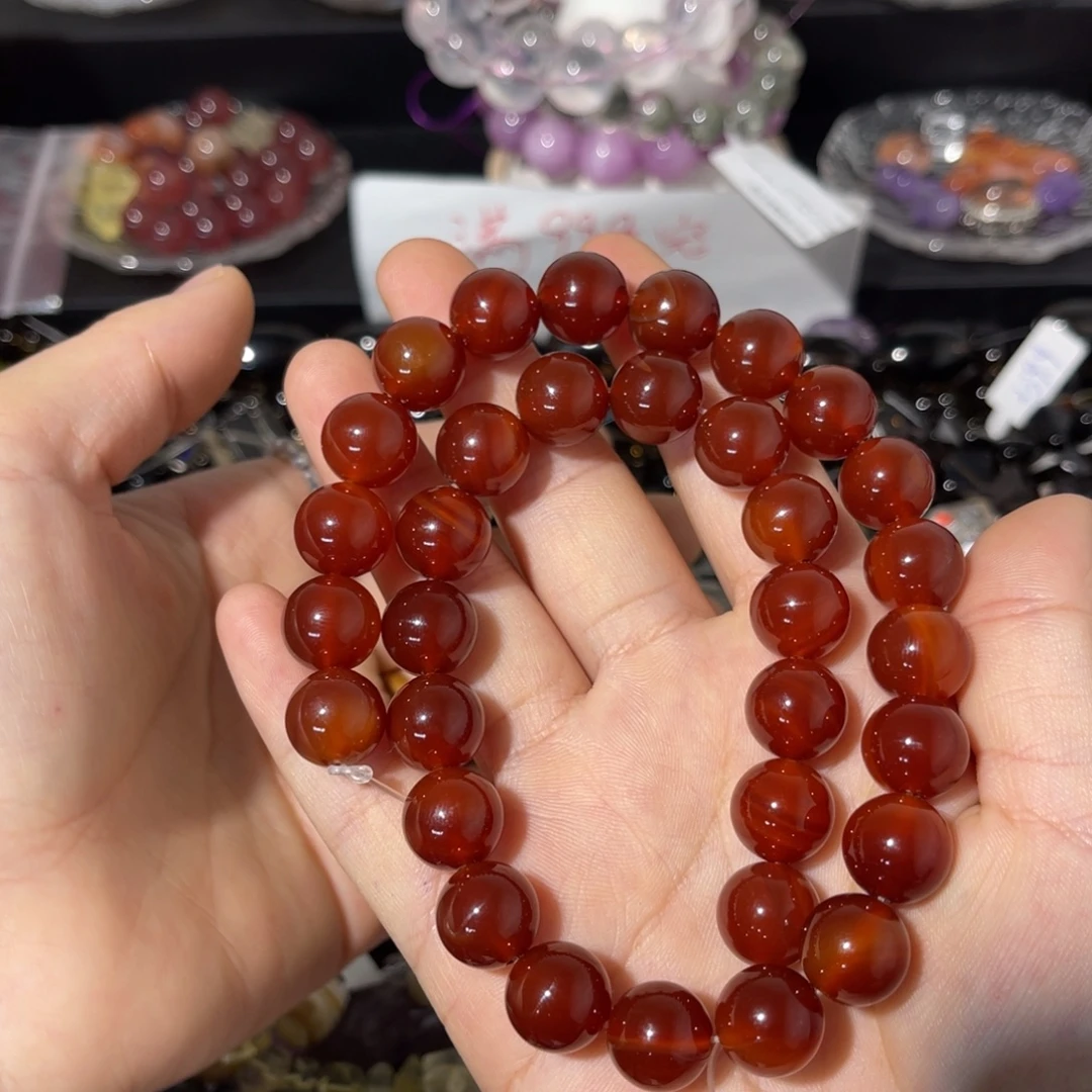 玛瑙/玉髓散珠深红玛瑙卡12