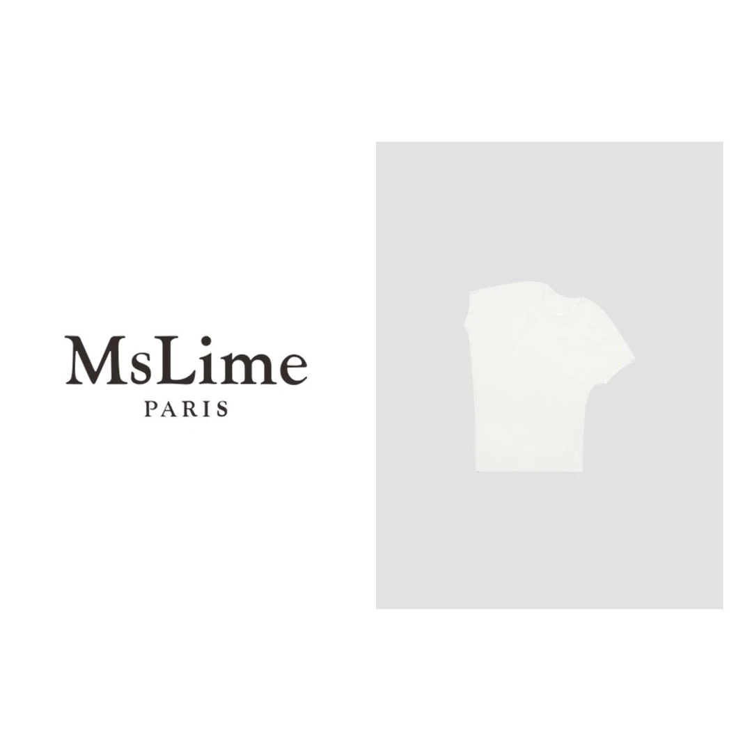 王嬛嬛MsLime‘叠琏’新款时尚休闲气质百搭T恤 HC2B0540