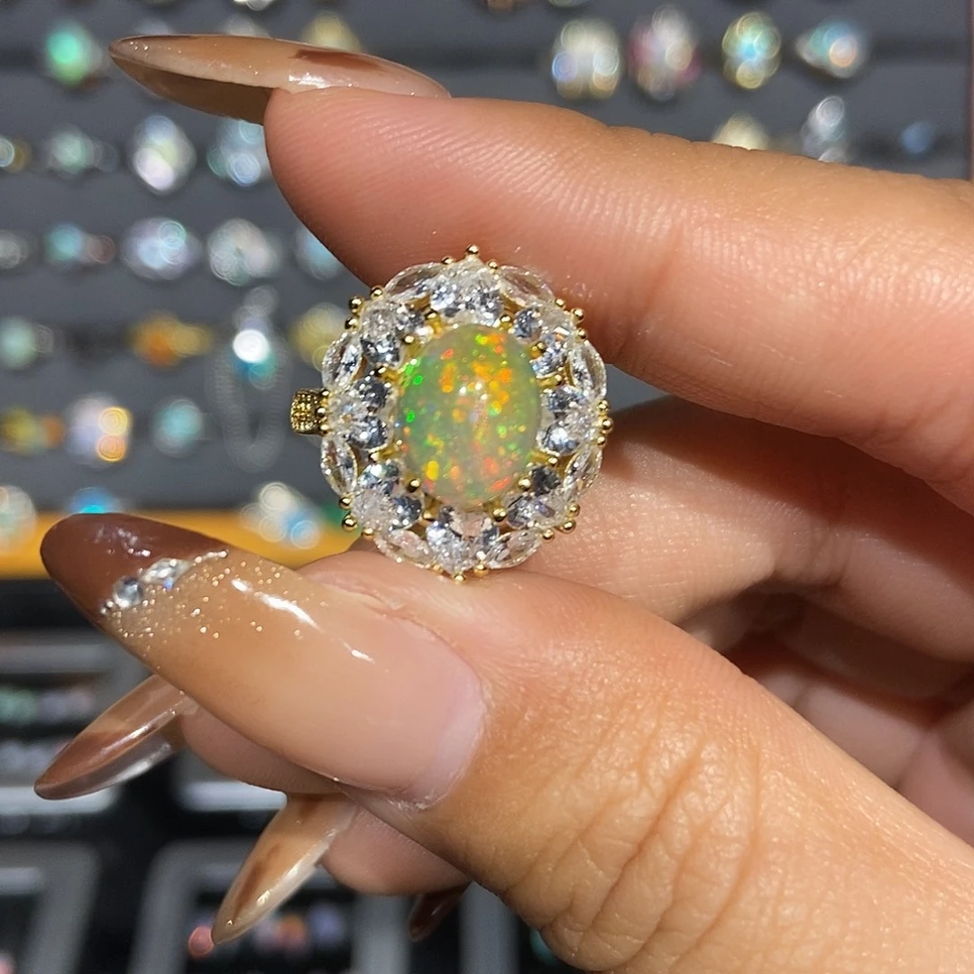 欧泊银S925镶嵌戒指