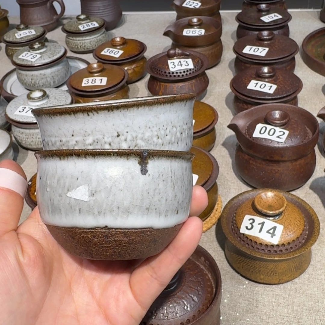 瓷粗瓷茶具素色盖碗