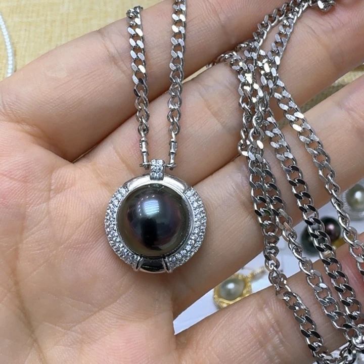 银S925镶嵌海水珍珠颈饰