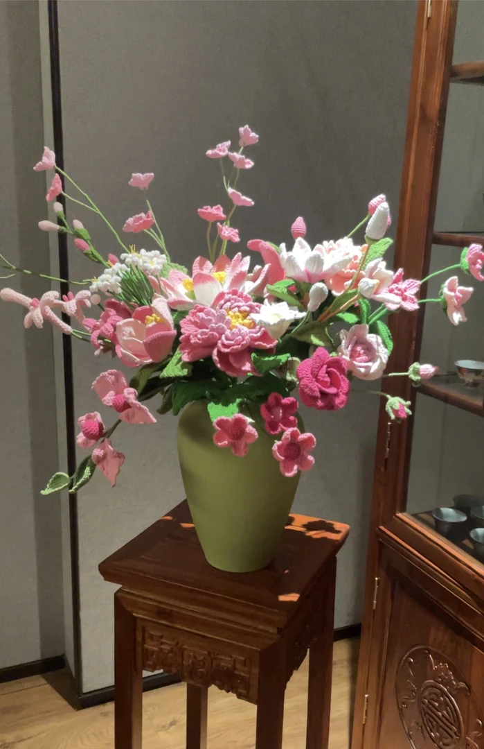 非遗手工花客厅玄关餐桌插花室内摆设花艺送长辈送朋友