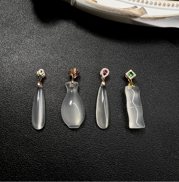 925银镶吊坠集合天然马料玛瑙玉髓项链小众轻奢百搭吊坠送礼必备