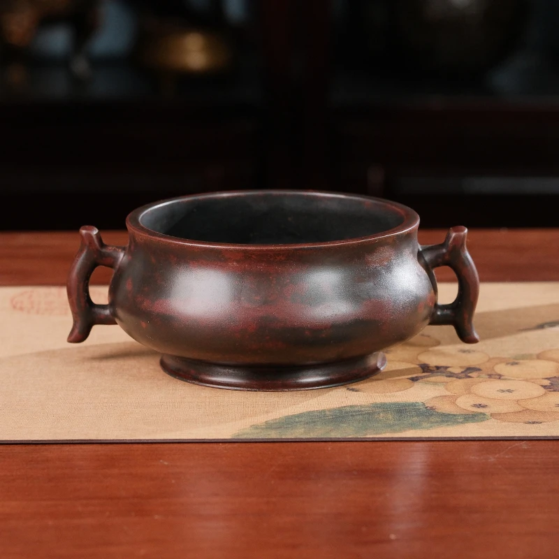 【还山老师作品】碳养戟耳宣德炉家用室内摆件铜香炉