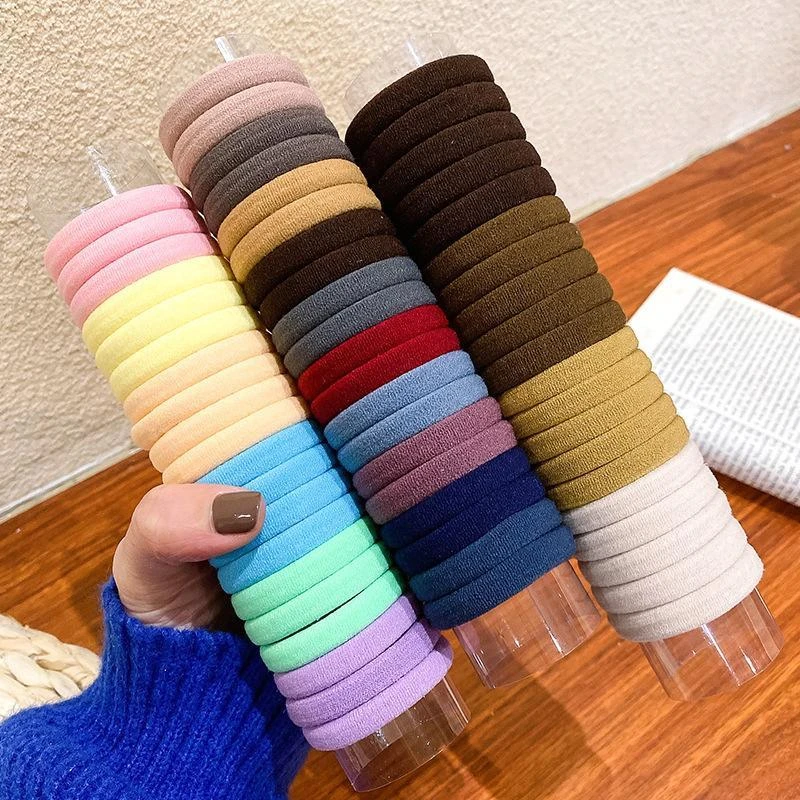 【福利40个】高弹力皮筋扎头发圈高马尾皮筋简约加粗耐用无缝不伤发