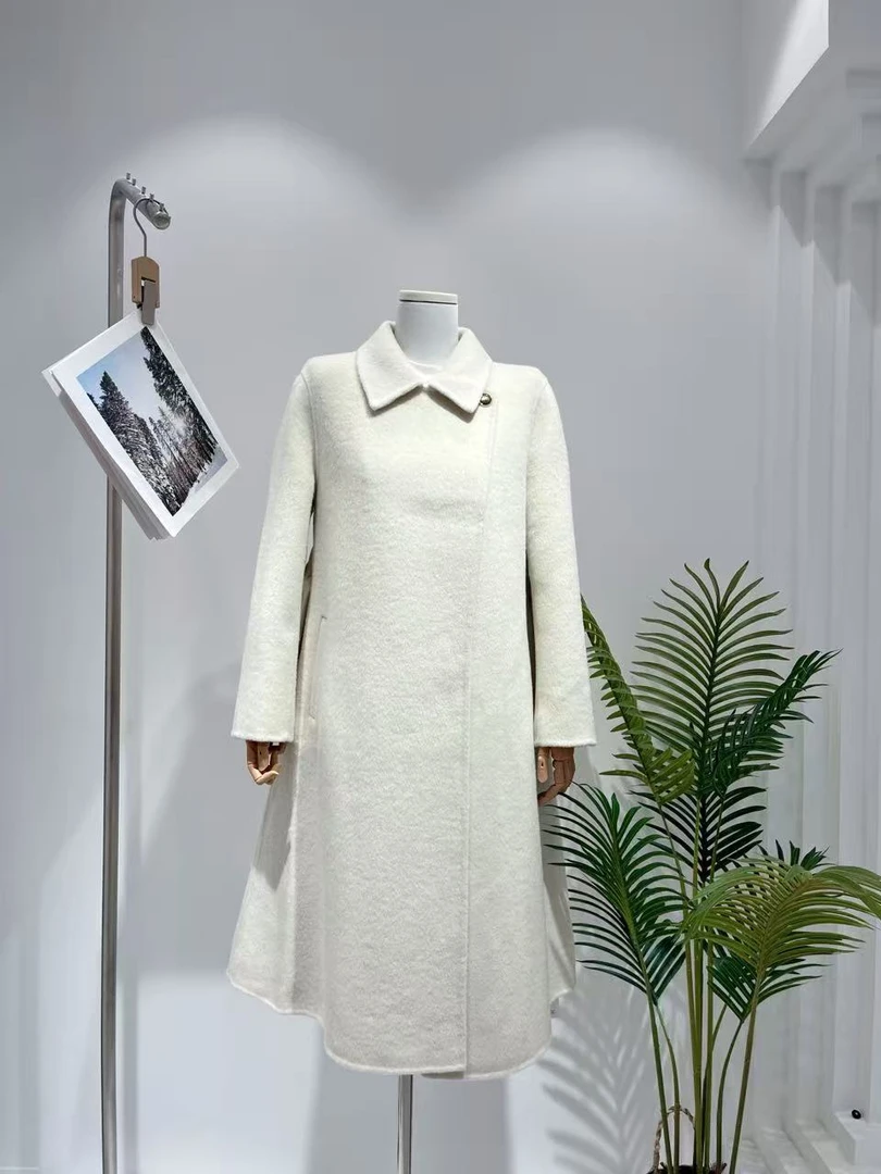 【3507】大漫甄选高档时尚翻领双面绒毛呢外套长款大衣MMY-023