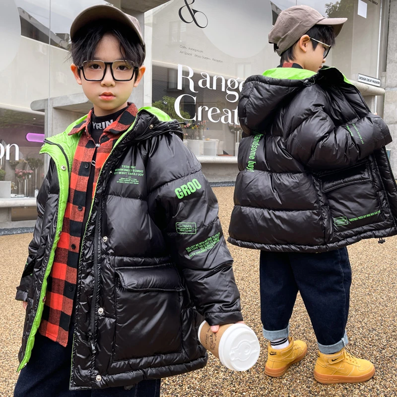 儿童过年衣服羽绒服加厚2024冬季新款中大童韩版洋气宽松男童保暖