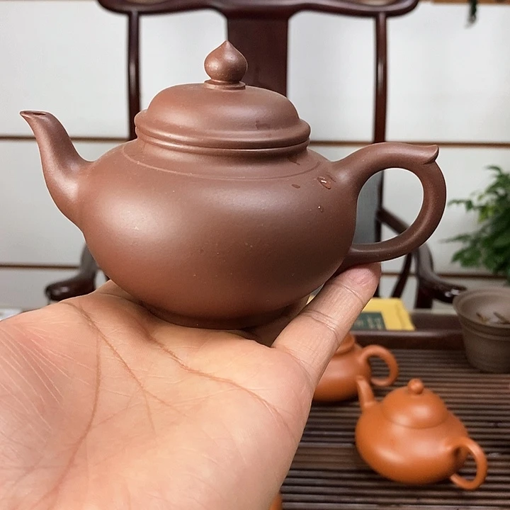 紫砂茶壶忠*底槽清，半手工，笑樱
