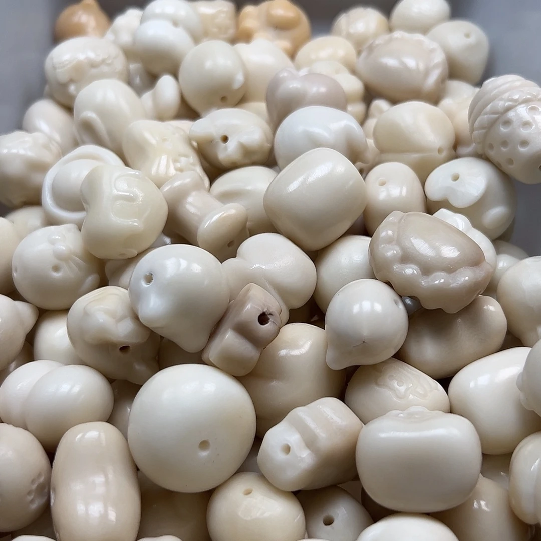 菩提根/象牙果手串瑕疵牙果混148颗有裂