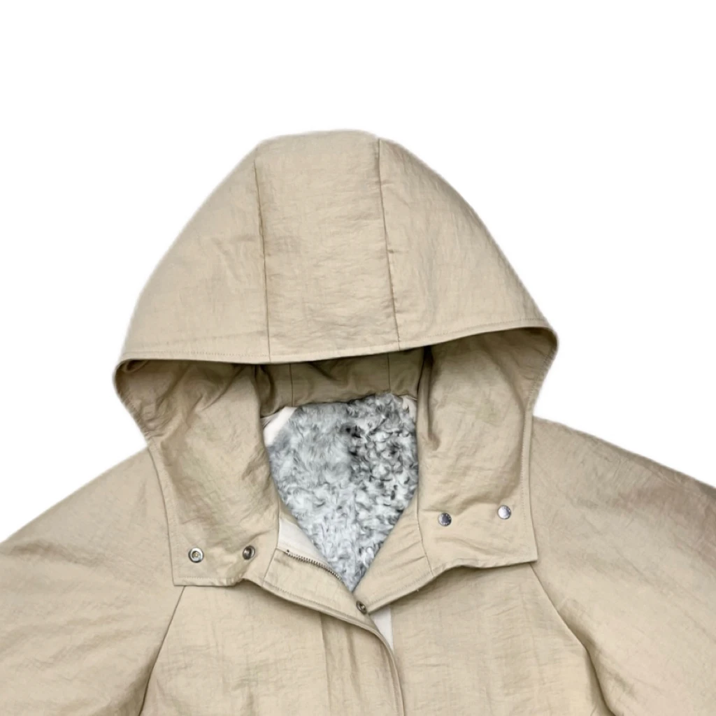 Loosen Up【北欧日记】阿尔卑斯小山羊皮毛一体褶皱肌理连帽鹅绒服