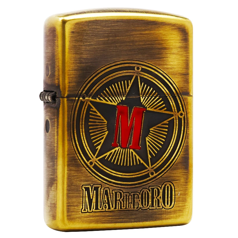ZIPPO/之宝【红星万宝路】黄铜盔甲机正品煤油打火机 KF-FD