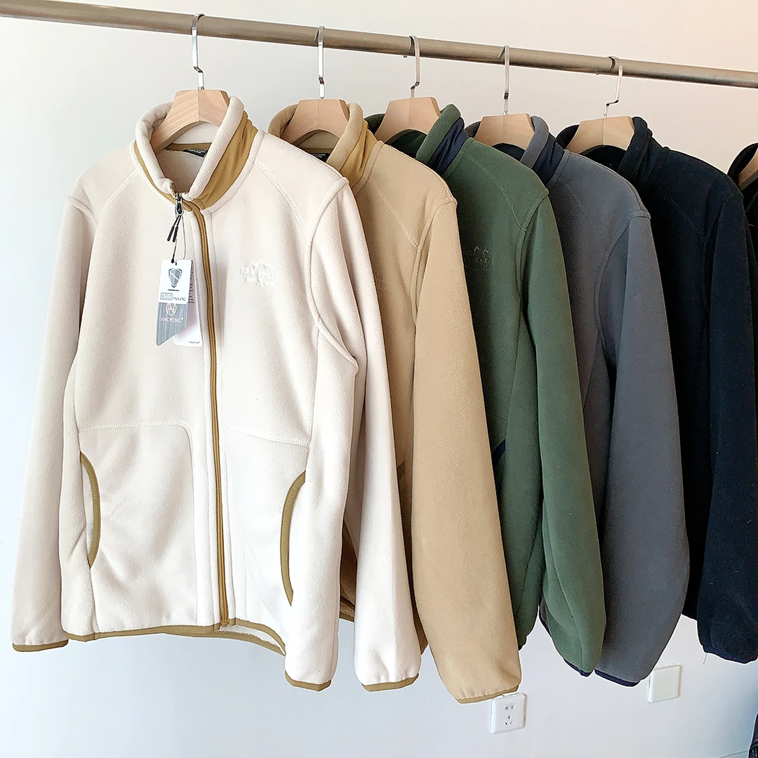 反季真香加绒加厚户外款秋冬户外情侣立领刺绣抓绒保暖夹克外套