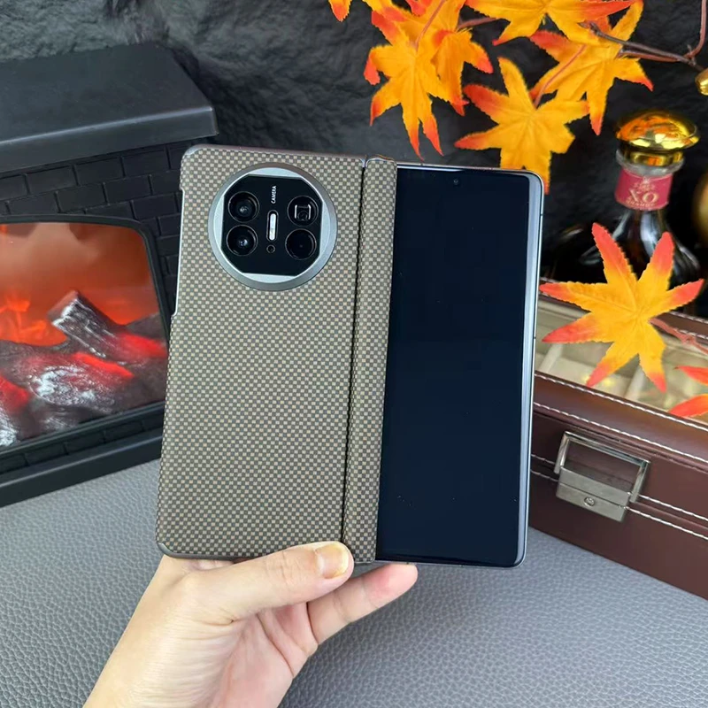 适用华为Matex5双面中轴保护x5典藏版全包碳纤维纹保护壳时尚简约