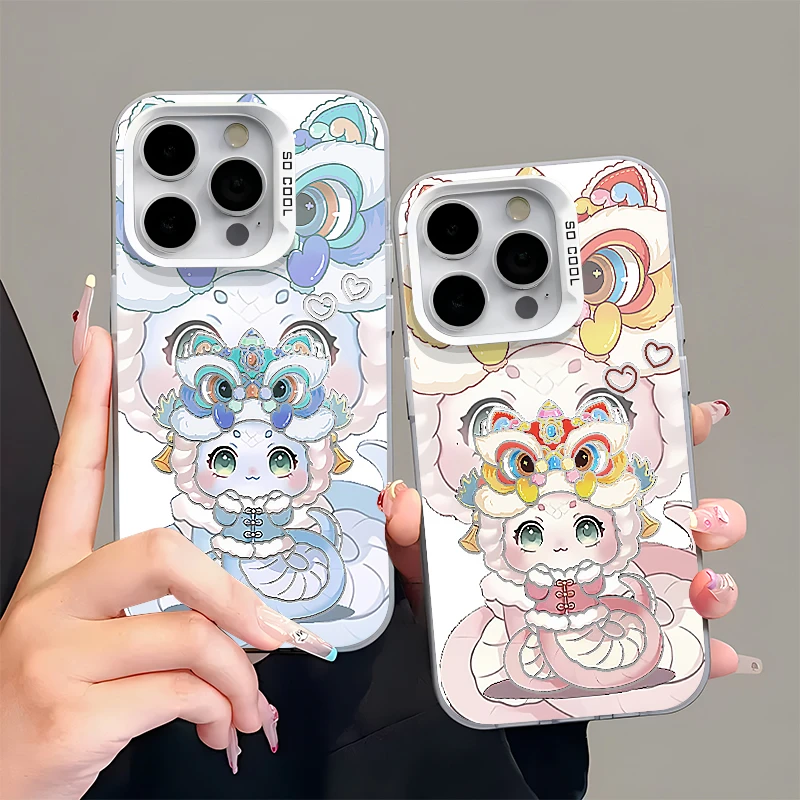 欧克里里醒狮小蛇适用苹果16promax手机壳华为oppo小米15vivo14套