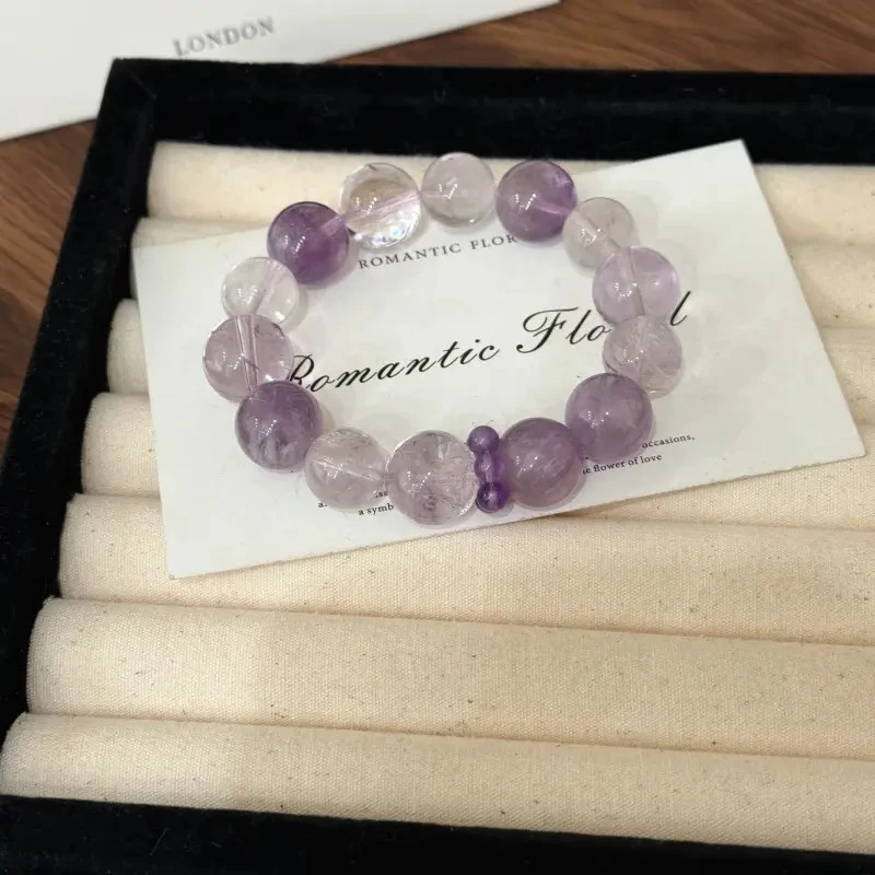 X2617紫水晶奶白晶手链高端轻奢手串多样性发一