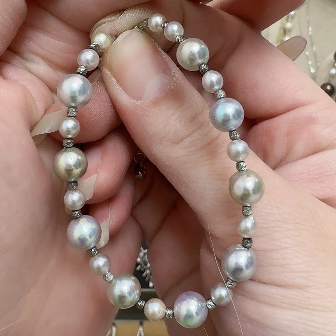 海水珍珠手链银S925镶嵌