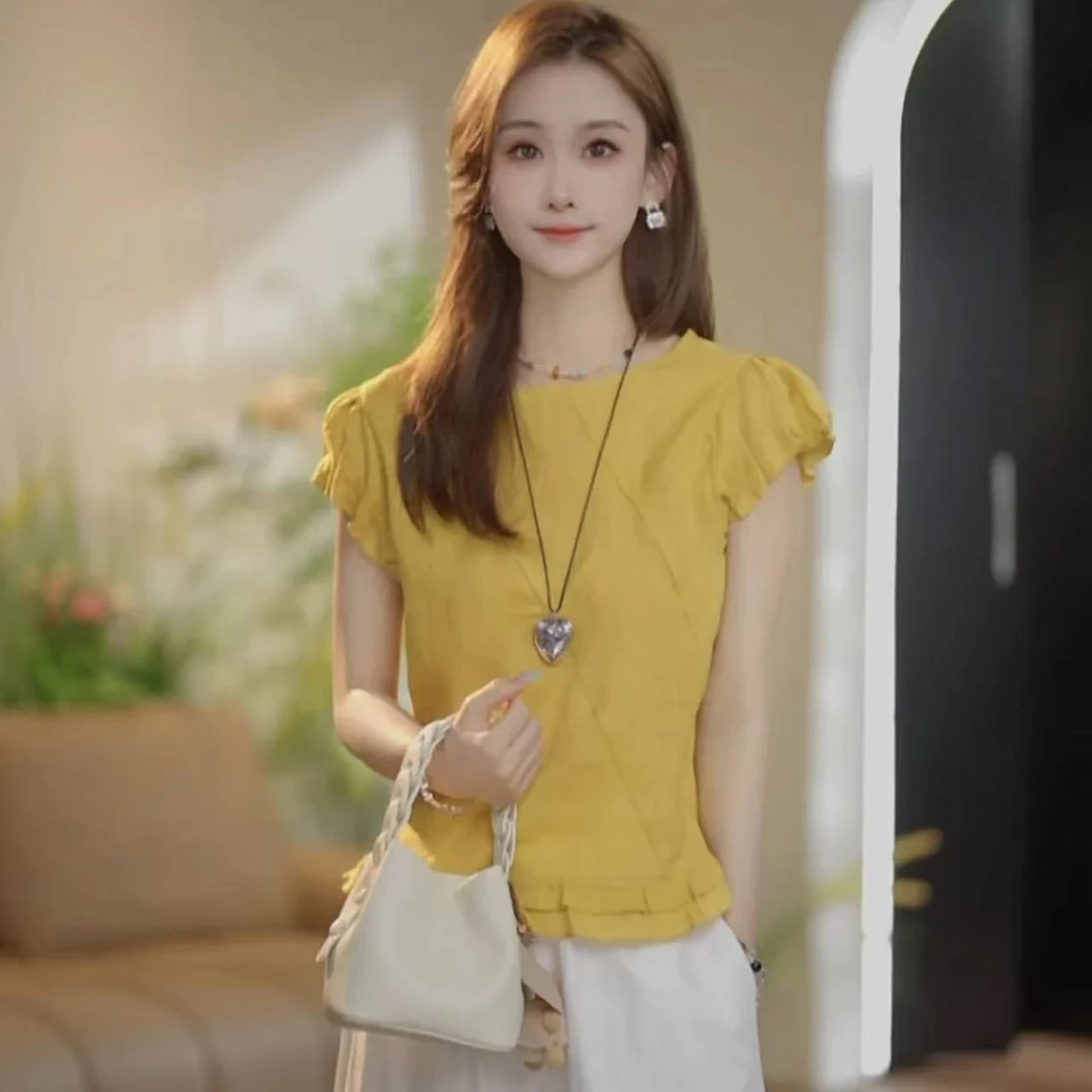 【620】气质夏季韩版法式衬衫女轻薄设计感洋气减龄小衫好看背心