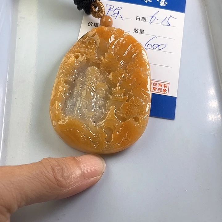 翡翠未镶嵌颈饰陈**意