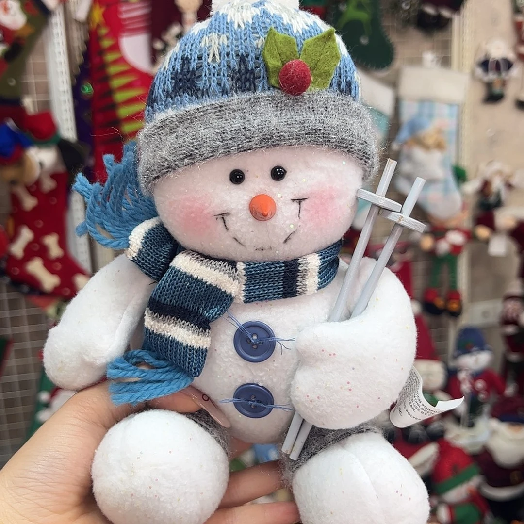 毛绒圣诞雪人摆件