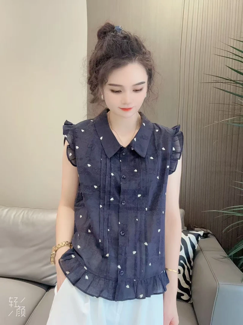 【夏日优选】新款提花法式个性设计感百搭显瘦衬衫女款上衣5569