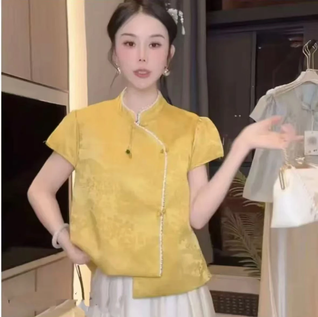 新中式提花时尚洋气复古显瘦高级感气质马甲上衣百搭女