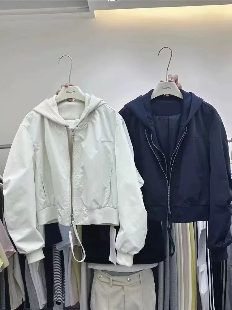 KJF003春季新款韩版小个子百搭假两件外套上衣