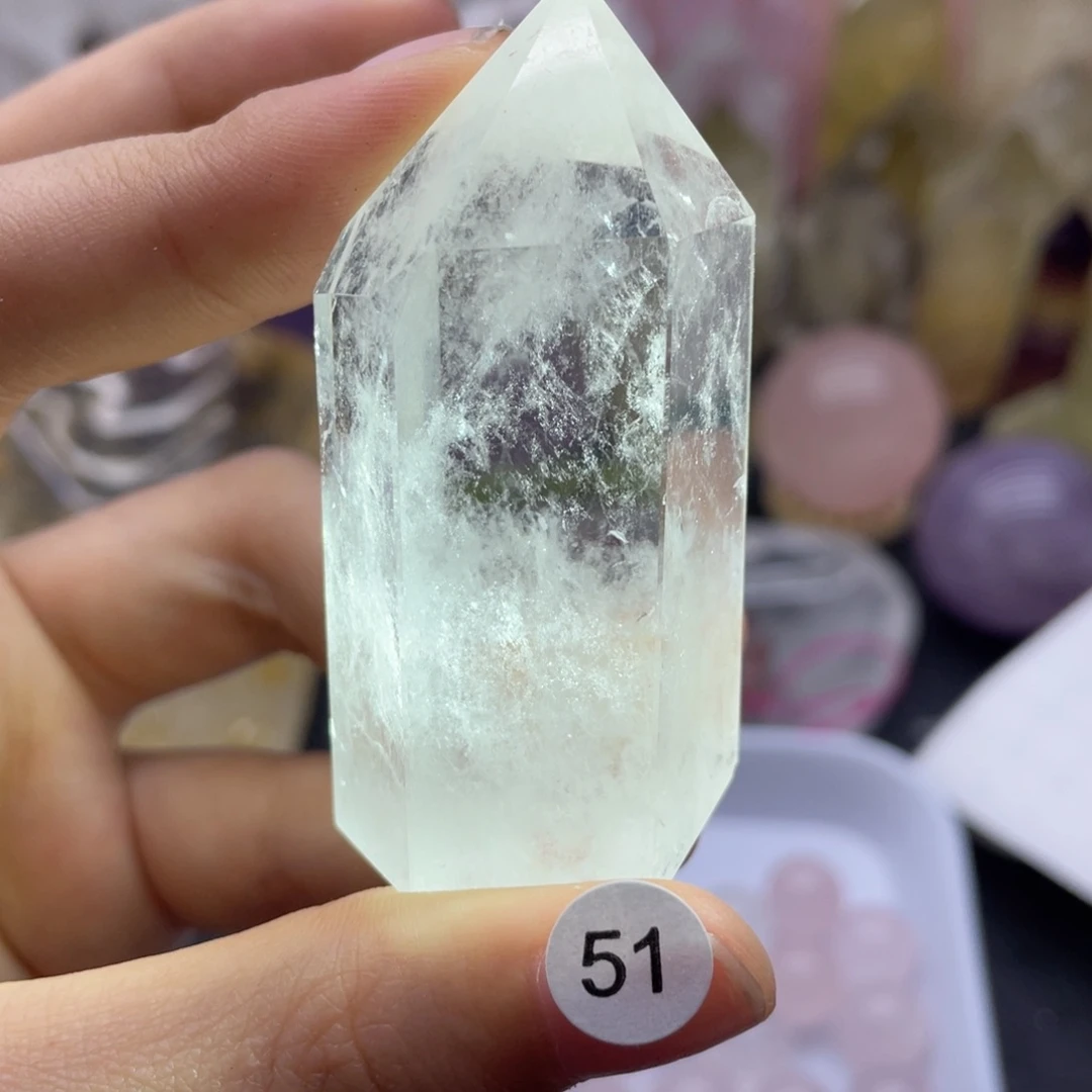 水晶珠宝半成品未镶嵌白水晶柱