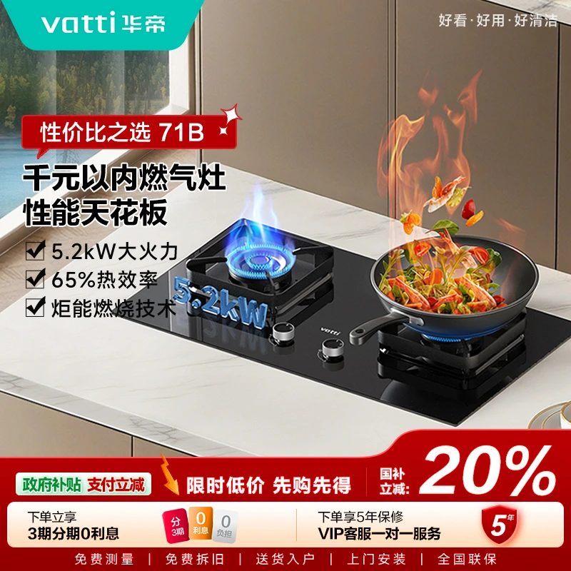 Vatti/华帝i10071b双灶两用天然气液化气煤气灶灶具猛火灶5.2kw