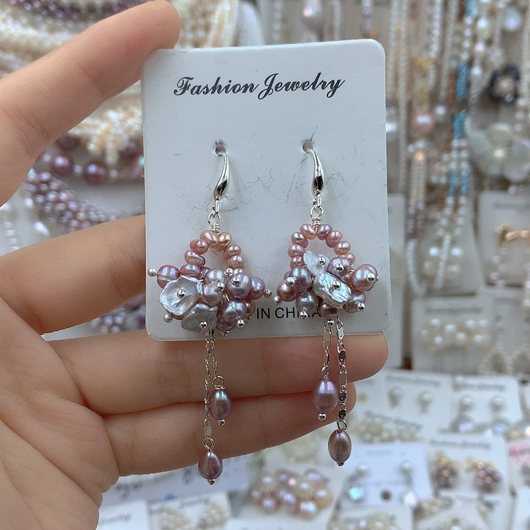 淡水珍珠耳饰银S925镶嵌