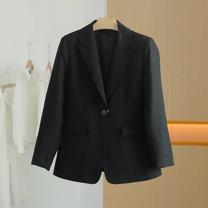 【上新7折-唐长老自营】货号49523女装春秋新款休闲西装外套F