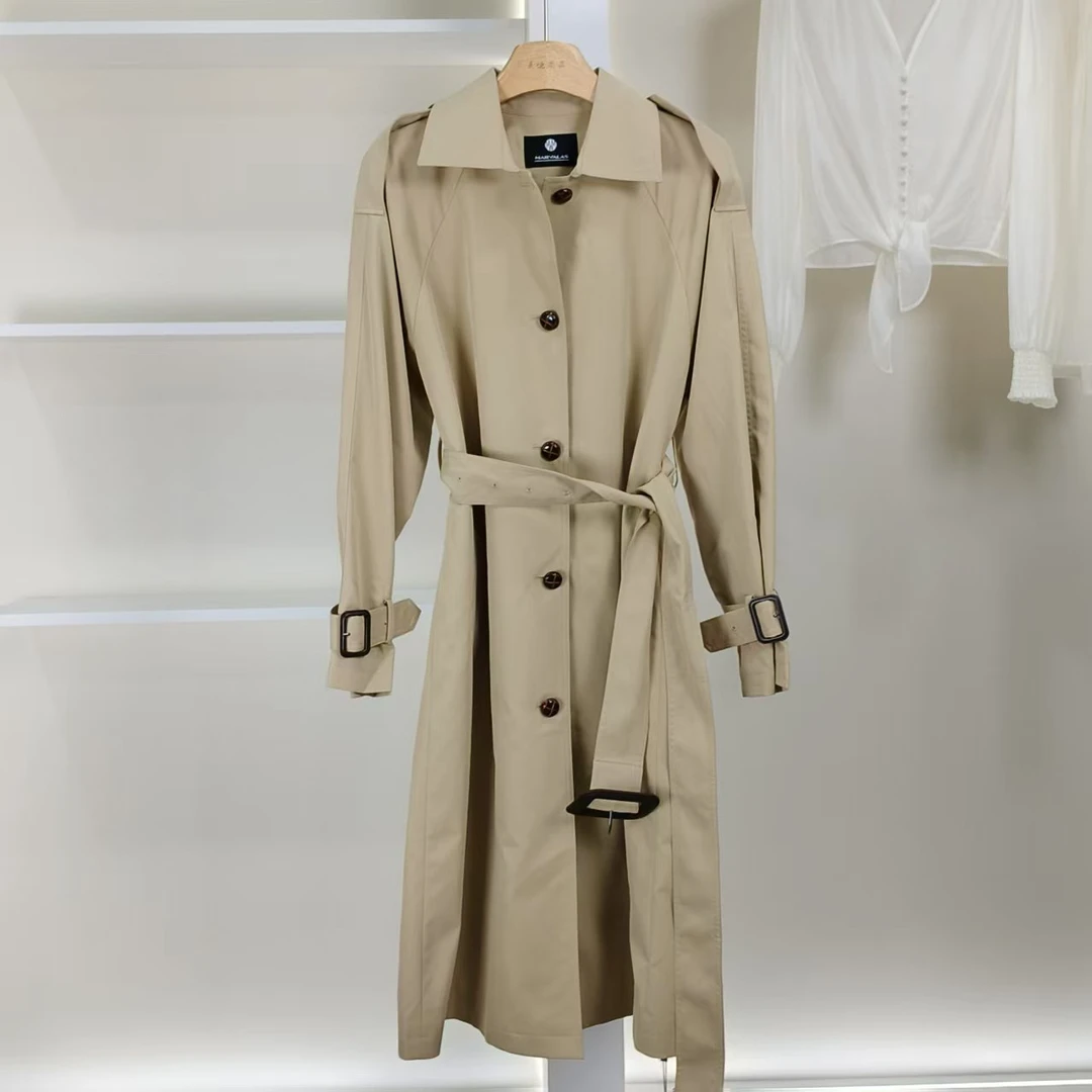 顺丰包邮 麦迪尚品【曼】50601208春秋简约时尚百搭长款品牌风衣