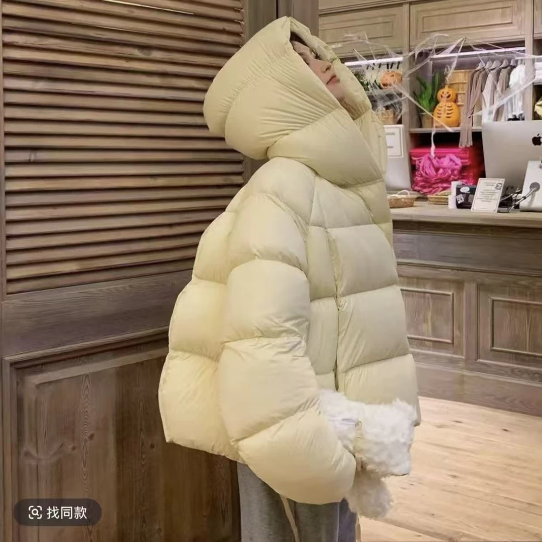 【云云家】冬季高端90白鹅绒保暖加厚连帽设计师短款鹅绒服女TK5126