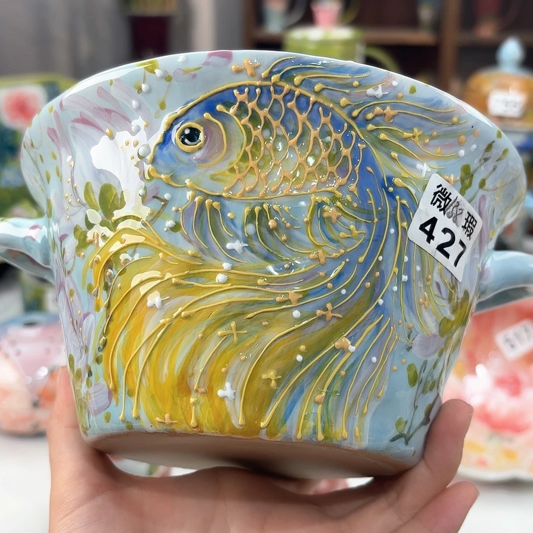 景德镇手绘高温釉下彩陶瓷茶具