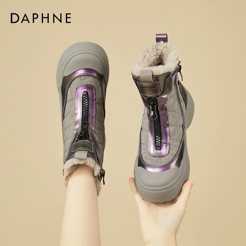 达芙妮爆款厚底雪地靴女2025年冬季新款防滑加绒加厚东北保暖棉鞋