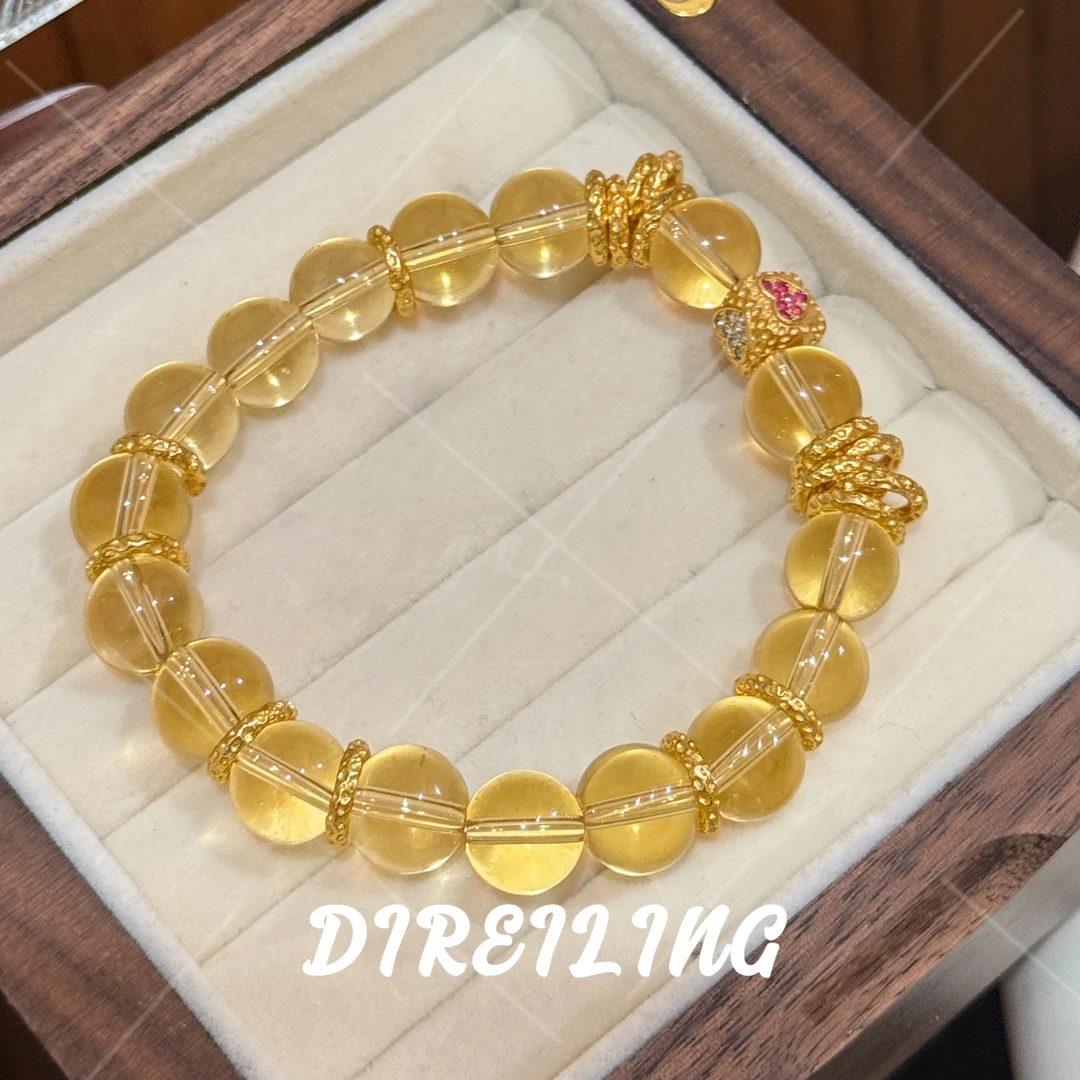 天然黄水晶+925银方糖小众原创手串多样性发货
