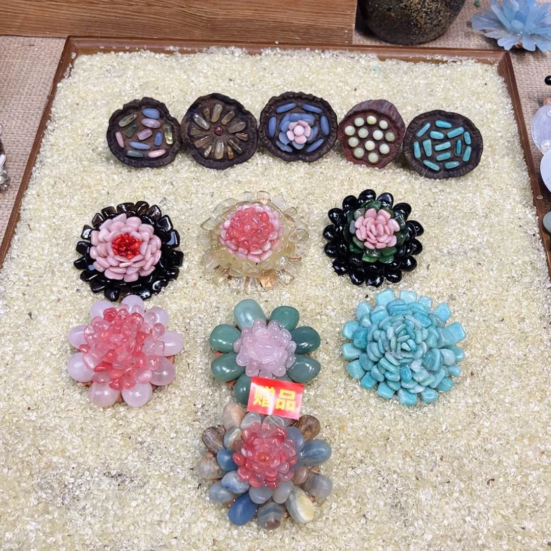 蓝***草松塔干花摆件永生花