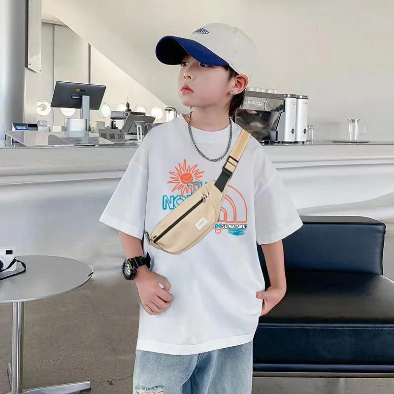 支持鉴定重磅新疆长绒棉短袖童装圆领儿童纯棉T恤236