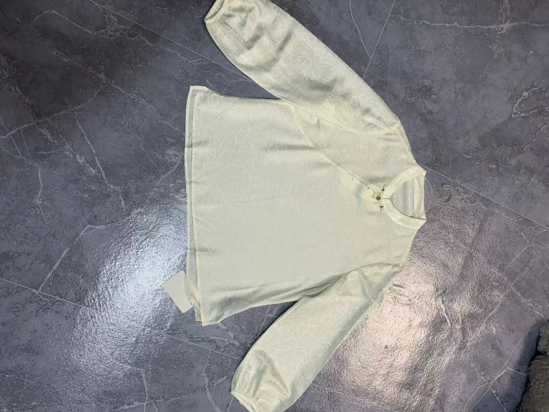 卡60510长袖立领提花常规斜襟上衣秋衣打底