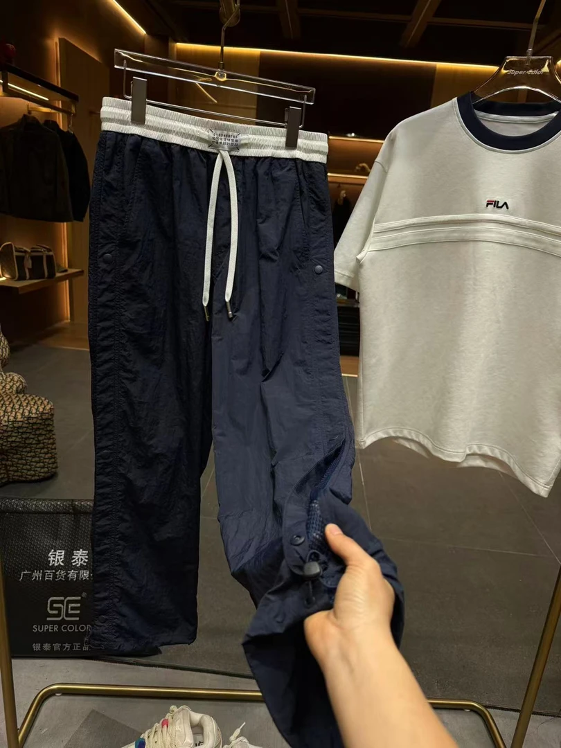supercolor【老钱风清凉卫裤】25ss//夏季新款拼色排扣极简卫裤 6