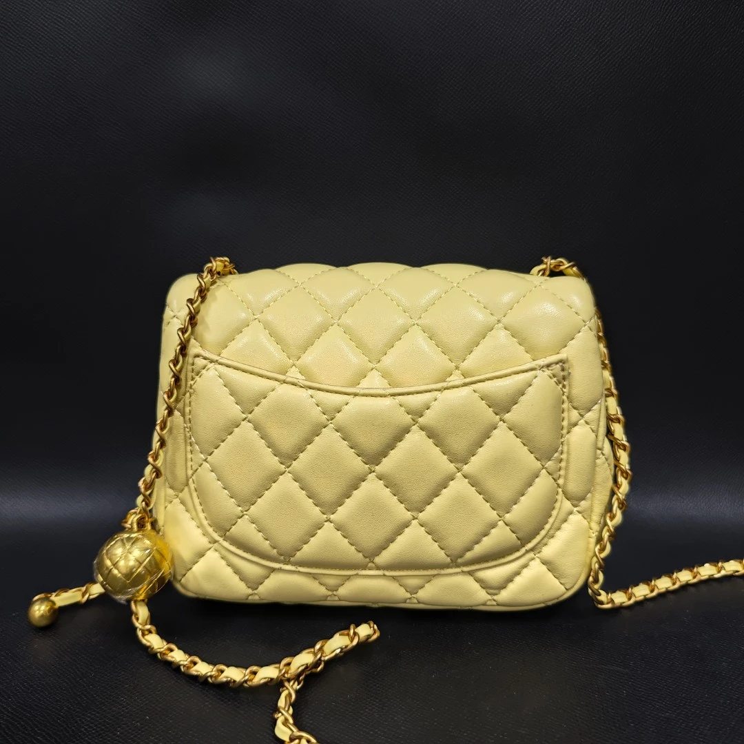 SMVP 高定奢品 潮流打造真皮女士包时尚方18CM 10398-1 黄色胖