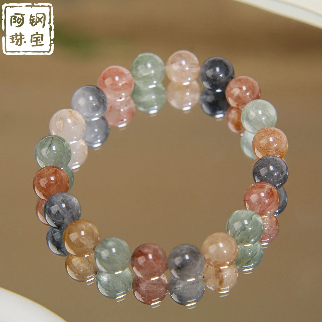 糖果彩兔毛天然水晶手串细丝绒质感显白-多样性发其一-TM124