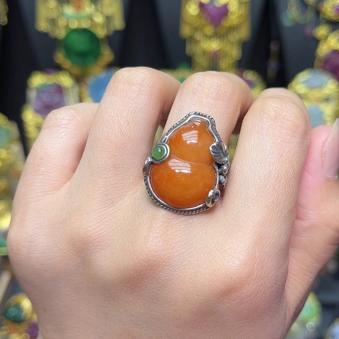 翡翠戒指银S925镶嵌