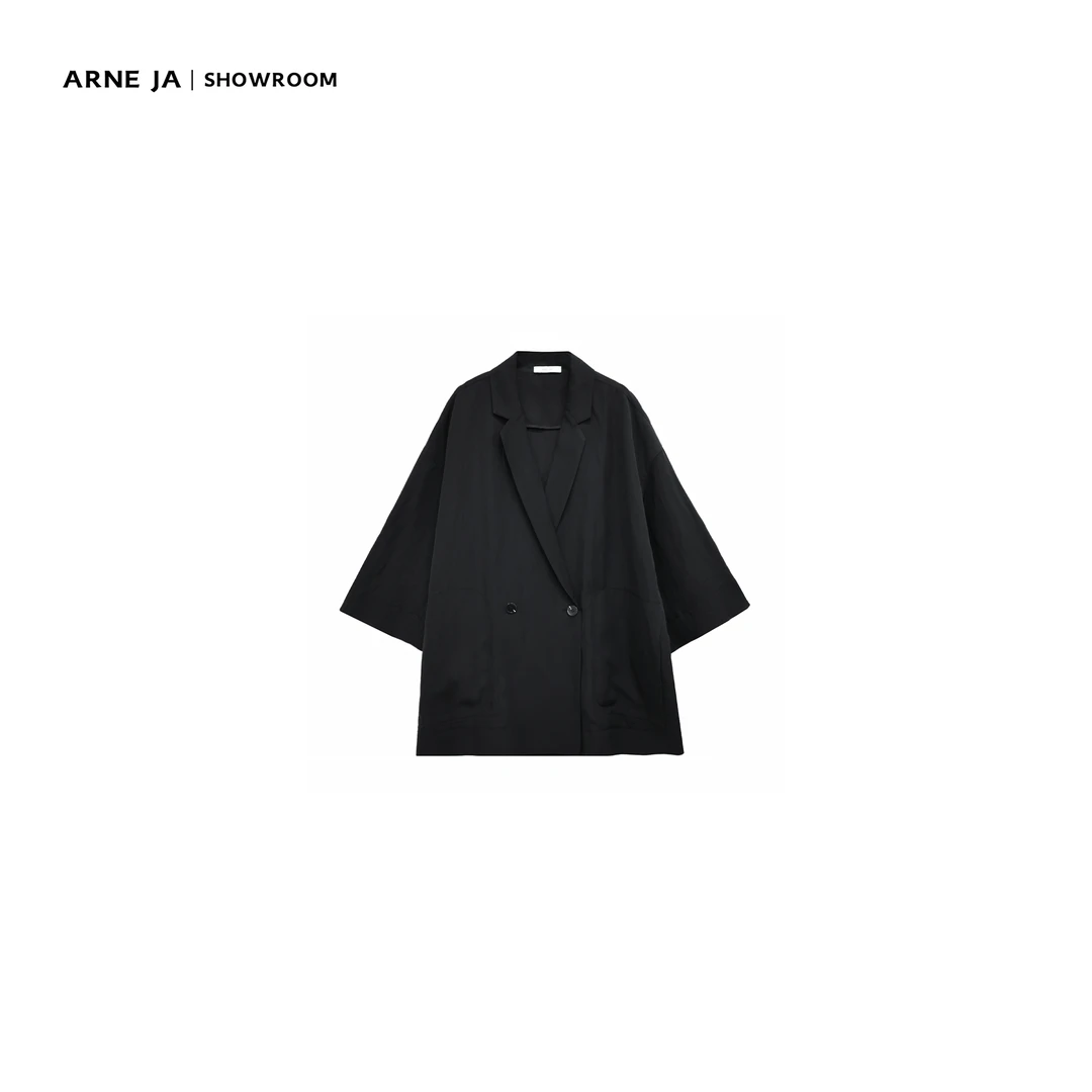 ARNE JA｜“返璞美学”醋酸麻感悬垂量感翻驳领外套D3S3033W