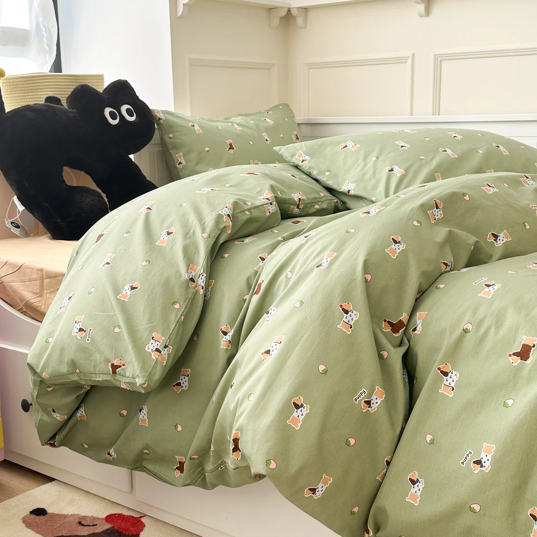 适禾家迷你腊肠狗100%全棉套件学生宿舍四季款床单套件床上用品